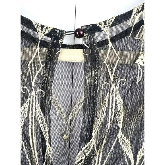 Vintage Cachet by Bari Protas Women Long Sleeve Dress Size 11/12 Lace Mesh Sheer - Picture 8 of 12